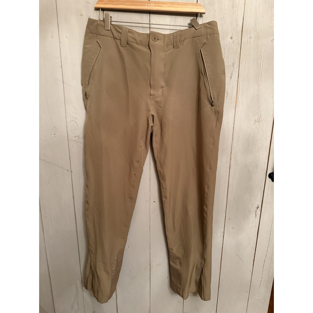 Patagonia Pants Mens 34 Khaki Terravia Trail Softshell Stretch Hiking Zip Pocket - Picture 2 of 8